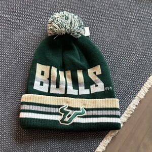 USF Bulls Dark Green Knit Beanie with Pom-Pom